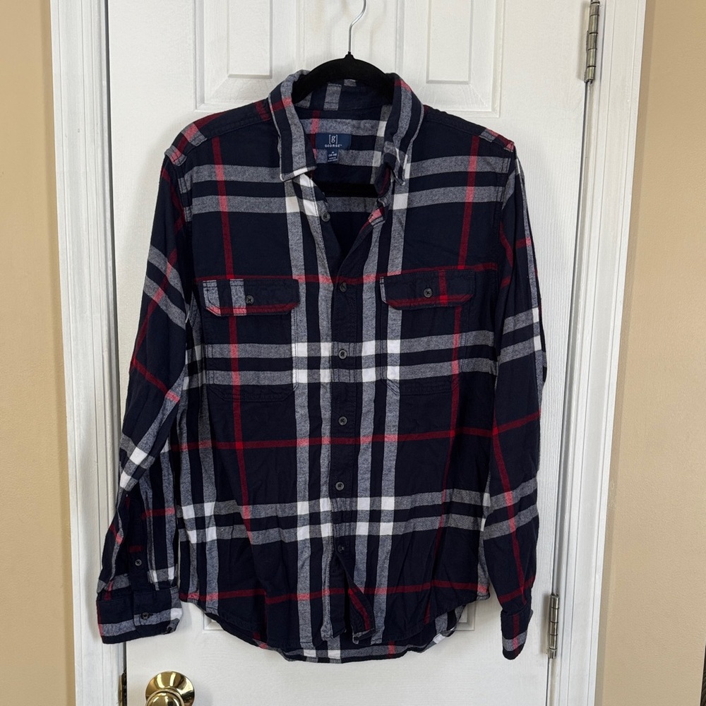 George Navy and Red Striped Shirt